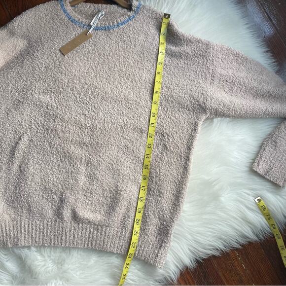 Teddy Bear Sweater Tan & Cobalt Blue Stars Super Soft NWT - Picture 7 of 7